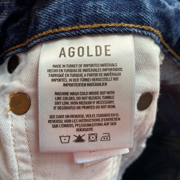 Agolde Dee Ultra High Rise Denim Distressed Blue Jean Shorts size 23 - Picture 12 of 16